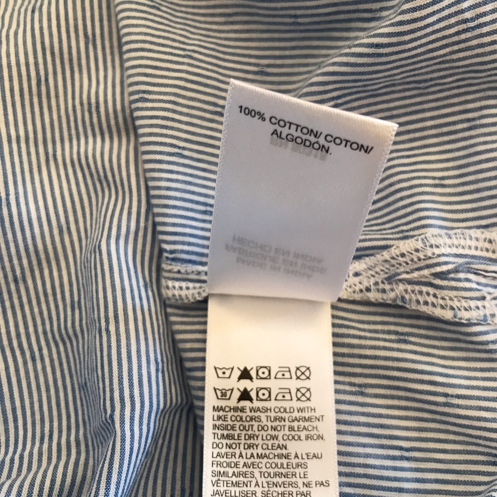 Lucky Brand Blue and White Pinstripe Button-Up Shirt - Picture 3 of 3